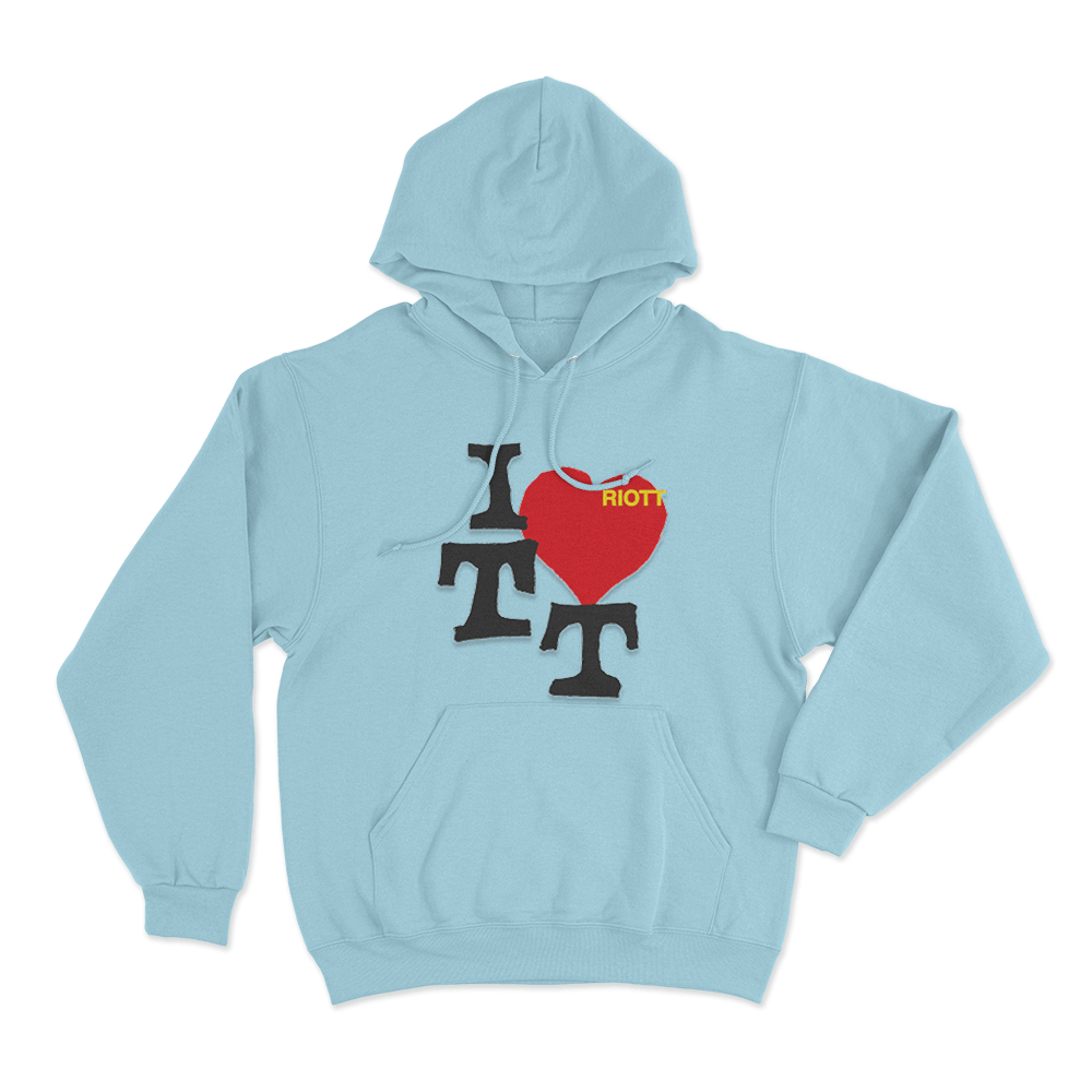 I Love TT Unisex Hoodie Sky Blue I Love TT Unisex Hoodie Sky Blue